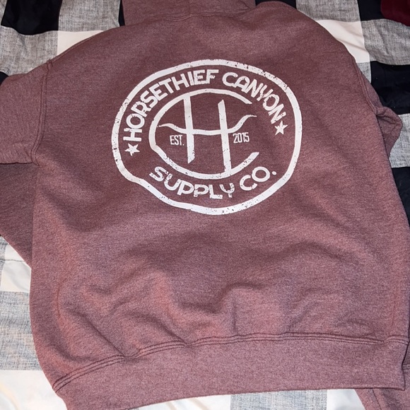 Horsethief Canyon heathered raspberry hoodie small - Picture 4 of 5